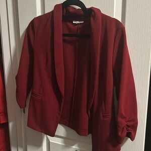 Red - Size M - Cropped Blazer